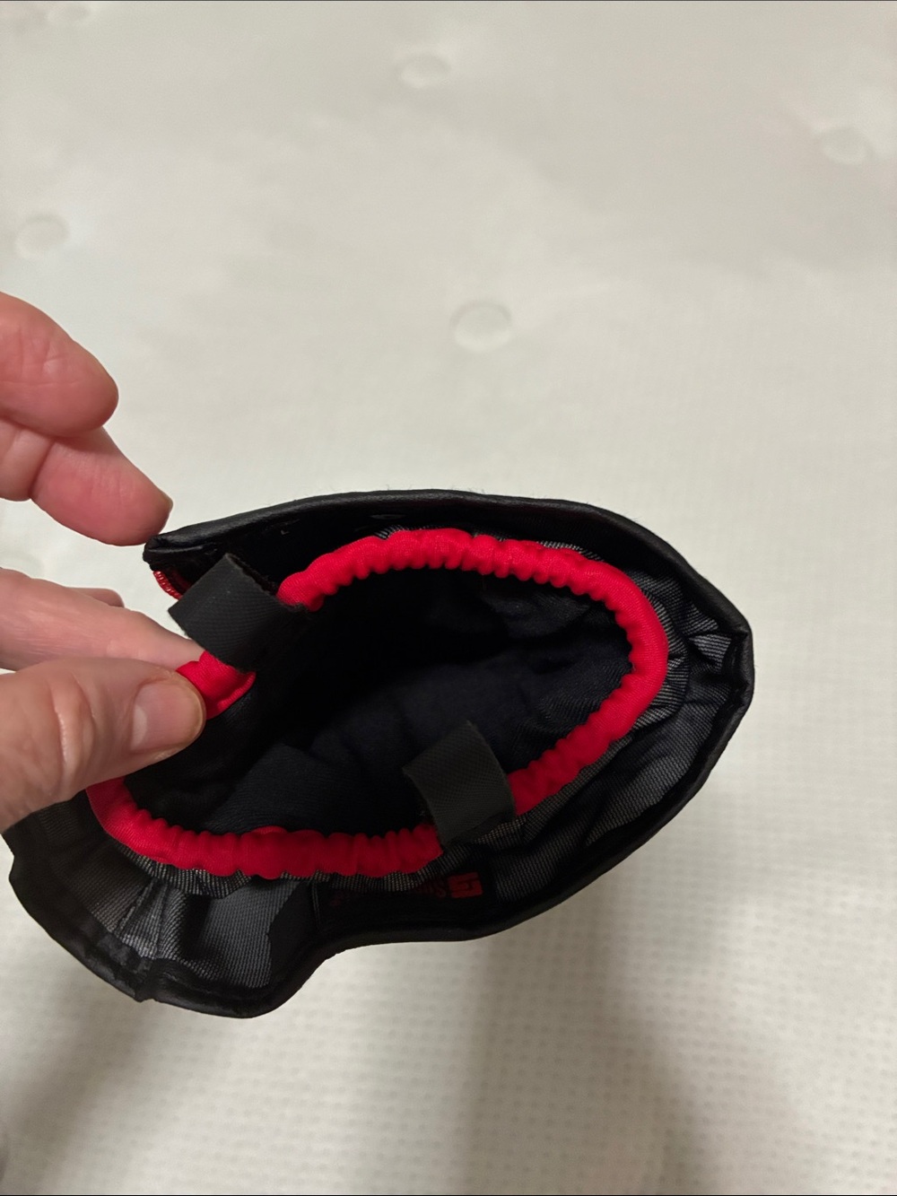 Men's Black Motorcycle Gloves with Red Interior Accents - Picture 4 of 4